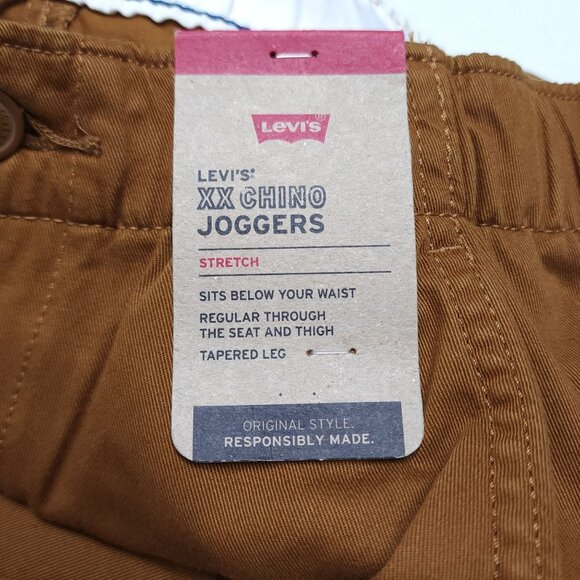 Levis XX Chino Joggers Elastic Waist Drawstring Pants Tapered Leg Mens Size S - Picture 4 of 12